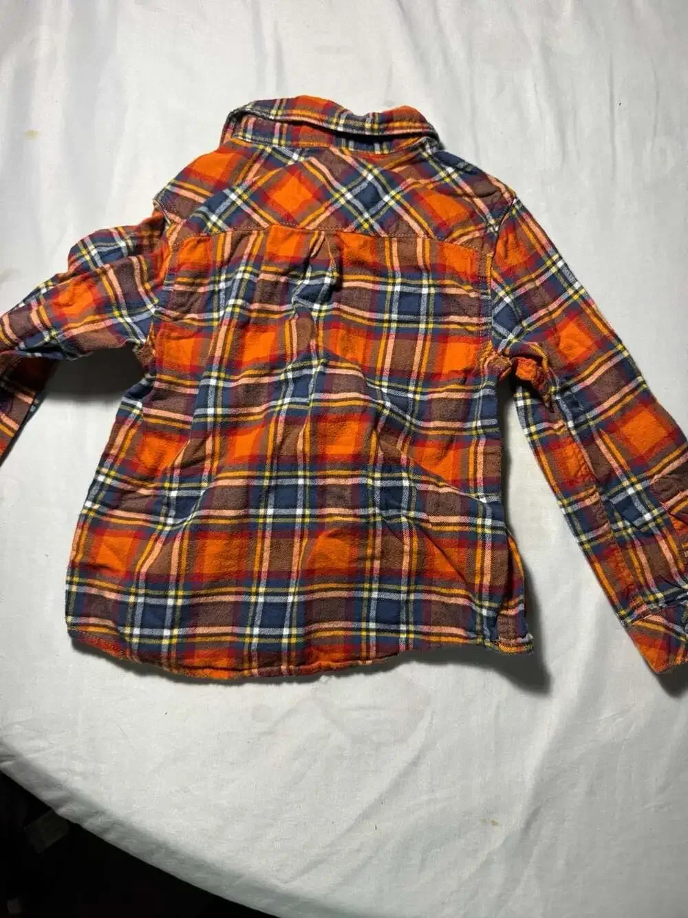 OshKosh B'gosh Plaid Flannel Shirt - Orange and Blue - Picture 3 of 3
